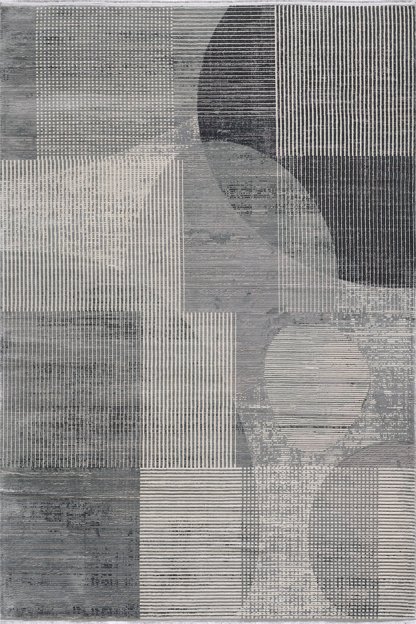 Graphite Grid Contemporary Halı - M511A