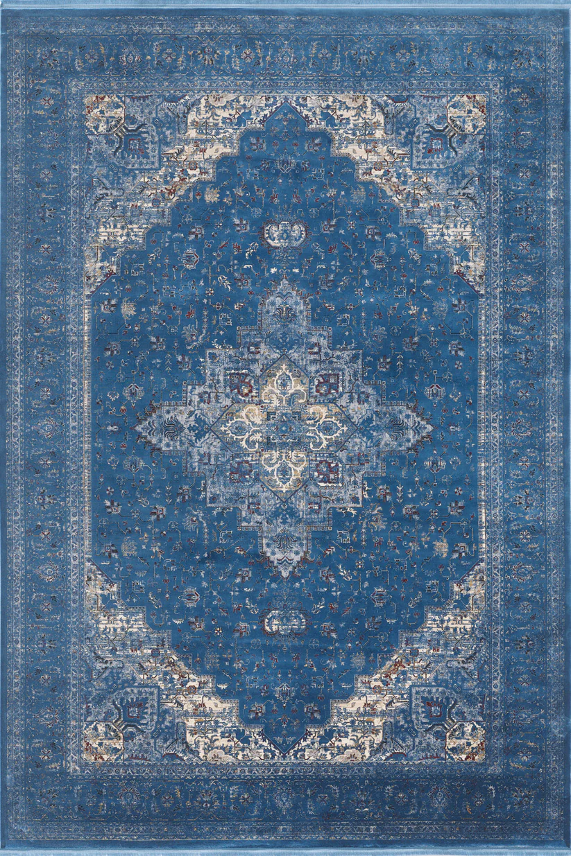 Ethereal Garden Madalyon Desenli Halı - Mavi - 2222B