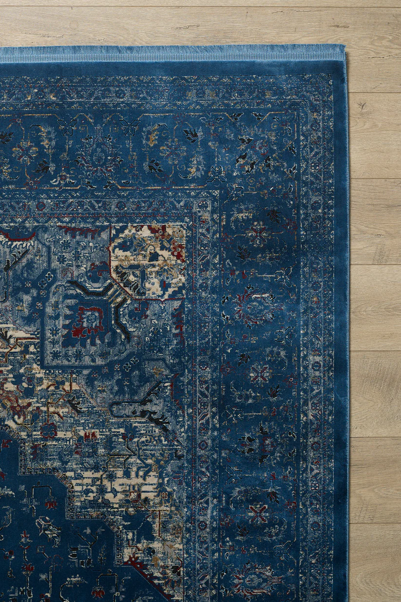 Ethereal Garden Madalyon Desenli Halı - Mavi - 2222B - Görsel 2