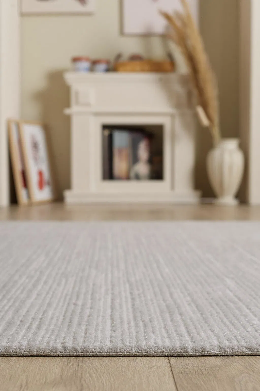 Nera - Silver Takma Saçaklı Modern Salon Halısı - Görsel 4