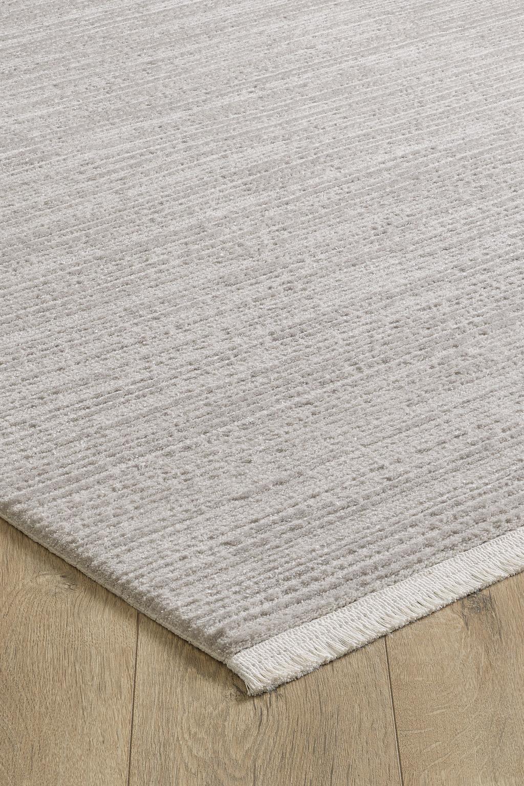 Nera - Silver Takma Saçaklı Modern Salon Halısı - Görsel 3